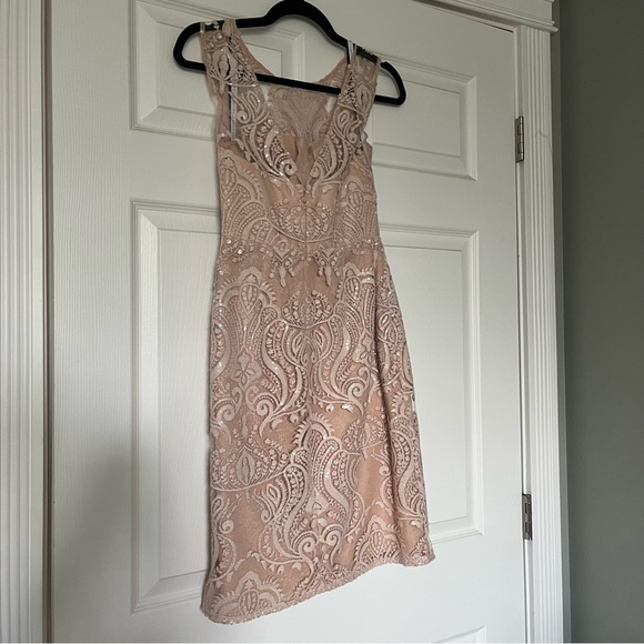 Jenny Yoo Lace Midi Dress - Size 2 Blush from Anthropologie - Picture 7 of 13